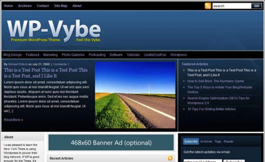 WP-Vybe 2.0 WordPress Theme